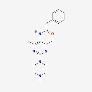 molecular formula C19H25N5O B2812120 N-(4,6-二甲基-2-(4-甲基哌嗪-1-基)嘧啶-5-基)-2-苯基乙酰胺 CAS No. 1797077-36-1