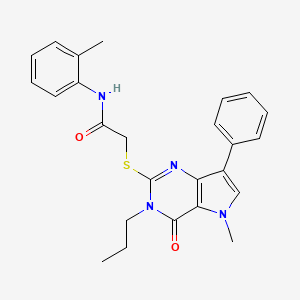 2-((5-methyl-4-oxo-7-phenyl-3-propyl-4,5-dihydro-3H-pyrrolo[3,2-d]pyrimidin-2-yl)thio)-N-(o-tolyl)acetamide