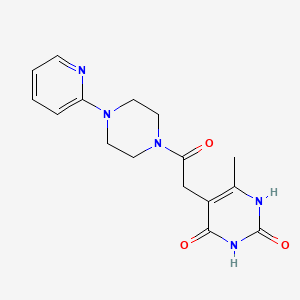 molecular formula C16H19N5O3 B2812135 6-甲基-5-(2-氧代-2-(4-(吡啶-2-基)哌嗪-1-基)乙基)嘧啶-2,4(1H,3H)-二酮 CAS No. 1203006-91-0