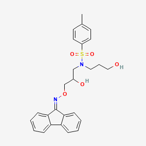 molecular formula C26H28N2O5S B2812136 N-[3-(9-芴基亚甲基氨氧基-2-羟基丙基)-N-(3-羟基丙基)-4-甲基苯基磺酰胺 CAS No. 865614-65-9