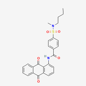 molecular formula C26H24N2O5S B2812139 4-(N-丁基-N-甲基磺酰基)-N-(9,10-二氧代-9,10-二氢蒽-1-基)苯甲酰胺 CAS No. 442556-91-4