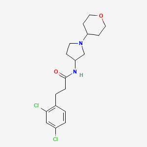 3-(2,4-dichlorophenyl)-N-(1-(tetrahydro-2H-pyran-4-yl)pyrrolidin-3-yl)propanamide