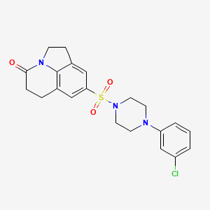 molecular formula C21H22ClN3O3S B2812160 8-((4-(3-chlorophenyl)piperazin-1-yl)sulfonyl)-5,6-dihydro-1H-pyrrolo[3,2,1-ij]quinolin-4(2H)-one CAS No. 898462-94-7
