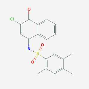 molecular formula C19H16ClNO3S B281217 N-(3-chloro-4-oxo-1(4H)-naphthalenylidene)-2,4,5-trimethylbenzenesulfonamide 
