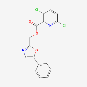 molecular formula C16H10Cl2N2O3 B2812173 (5-Phenyl-1,3-oxazol-2-yl)methyl 3,6-dichloropyridine-2-carboxylate CAS No. 878963-98-5