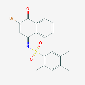 molecular formula C19H16BrNO3S B281218 N-(3-bromo-4-oxo-1(4H)-naphthalenylidene)-2,4,5-trimethylbenzenesulfonamide 