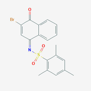 molecular formula C19H16BrNO3S B281219 N-(3-bromo-4-oxo-1(4H)-naphthalenylidene)-2,4,6-trimethylbenzenesulfonamide 