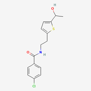 4-chloro-N-(2-(5-(1-hydroxyethyl)thiophen-2-yl)ethyl)benzamide