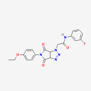 2-(5-(4-ethoxyphenyl)-4,6-dioxo-4,5,6,6a-tetrahydropyrrolo[3,4-d][1,2,3]triazol-1(3aH)-yl)-N-(3-fluorophenyl)acetamide