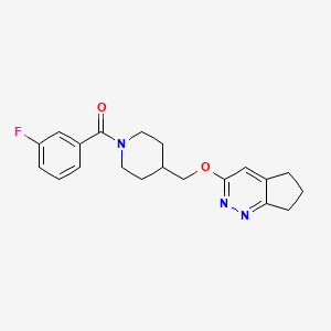[4-(6,7-Dihydro-5H-cyclopenta[c]pyridazin-3-yloxymethyl)piperidin-1-yl]-(3-fluorophenyl)methanone