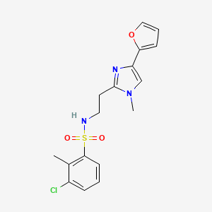 3-chloro-N-(2-(4-(furan-2-yl)-1-methyl-1H-imidazol-2-yl)ethyl)-2-methylbenzenesulfonamide