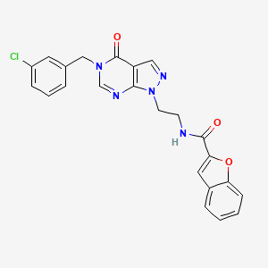 N-(2-(5-(3-chlorobenzyl)-4-oxo-4,5-dihydro-1H-pyrazolo[3,4-d]pyrimidin-1-yl)ethyl)benzofuran-2-carboxamide
