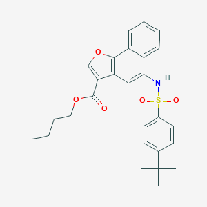molecular formula C28H31NO5S B281222 Butyl 5-{[(4-tert-butylphenyl)sulfonyl]amino}-2-methylnaphtho[1,2-b]furan-3-carboxylate 