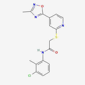 molecular formula C17H15ClN4O2S B2812224 N-(3-chloro-2-methylphenyl)-2-((4-(3-methyl-1,2,4-oxadiazol-5-yl)pyridin-2-yl)thio)acetamide CAS No. 1251571-78-4