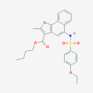 molecular formula C26H27NO6S B281223 Butyl 5-{[(4-ethoxyphenyl)sulfonyl]amino}-2-methylnaphtho[1,2-b]furan-3-carboxylate 