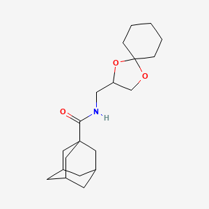 (3r,5r,7r)-N-(1,4-dioxaspiro[4.5]decan-2-ylmethyl)adamantane-1-carboxamide