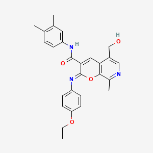 (2Z)-N-(3,4-dimethylphenyl)-2-[(4-ethoxyphenyl)imino]-5-(hydroxymethyl)-8-methyl-2H-pyrano[2,3-c]pyridine-3-carboxamide