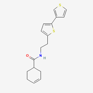 molecular formula C17H19NOS2 B2812233 N-(2-([2,3'-bithiophen]-5-yl)ethyl)cyclohex-3-enecarboxamide CAS No. 2034547-30-1