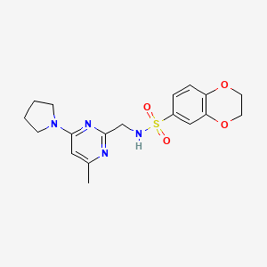 N-((4-methyl-6-(pyrrolidin-1-yl)pyrimidin-2-yl)methyl)-2,3-dihydrobenzo[b][1,4]dioxine-6-sulfonamide