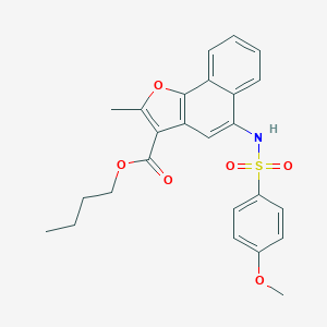 molecular formula C25H25NO6S B281224 Butyl 5-{[(4-methoxyphenyl)sulfonyl]amino}-2-methylnaphtho[1,2-b]furan-3-carboxylate 