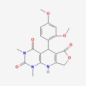 8-(2,4-Dimethoxyphenyl)-11,13-dimethyl-5-oxa-2,11,13-triazatricyclo[7.4.0.0^{3,7}]trideca-1(9),3(7)-diene-6,10,12-trione