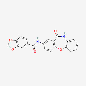 N-(11-oxo-10,11-dihydrodibenzo[b,f][1,4]oxazepin-2-yl)benzo[d][1,3]dioxole-5-carboxamide