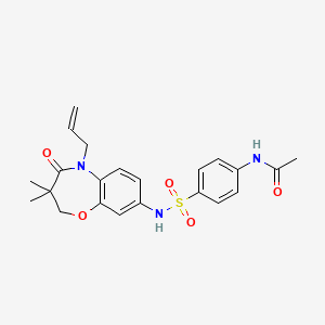 N-(4-(N-(5-allyl-3,3-dimethyl-4-oxo-2,3,4,5-tetrahydrobenzo[b][1,4]oxazepin-8-yl)sulfamoyl)phenyl)acetamide