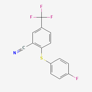 2-((4-Fluorophenyl)sulfanyl)-5-(trifluoromethyl)benzenecarbonitrile