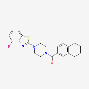 molecular formula C22H22FN3OS B2812286 (4-(4-Fluorobenzo[d]thiazol-2-yl)piperazin-1-yl)(5,6,7,8-tetrahydronaphthalen-2-yl)methanone CAS No. 897480-79-4