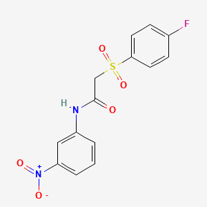 molecular formula C14H11FN2O5S B2812290 2-(4-fluorophenyl)sulfonyl-N-(3-nitrophenyl)acetamide CAS No. 895479-76-2