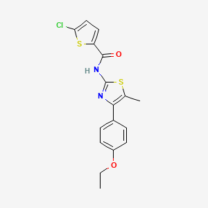 molecular formula C17H15ClN2O2S2 B2812292 5-氯-N-(4-(4-乙氧苯基)-5-甲基噻唑-2-基)噻吩-2-羧酰胺 CAS No. 536733-46-7