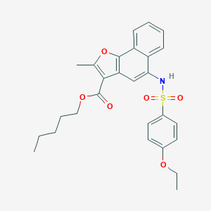 molecular formula C27H29NO6S B281230 Pentyl 5-{[(4-ethoxyphenyl)sulfonyl]amino}-2-methylnaphtho[1,2-b]furan-3-carboxylate 