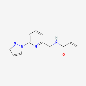 molecular formula C12H12N4O B2812301 N-[(6-Pyrazol-1-ylpyridin-2-yl)methyl]prop-2-enamide CAS No. 2361641-72-5