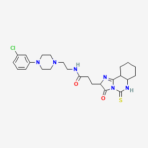 N-{2-[4-(3-chlorophenyl)piperazin-1-yl]ethyl}-3-{3-oxo-5-sulfanylidene-2H,3H,5H,6H-imidazo[1,2-c]quinazolin-2-yl}propanamide