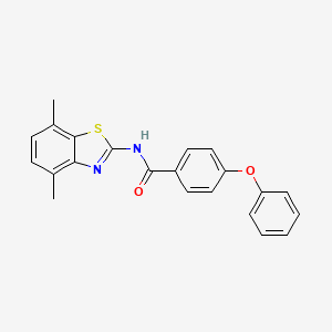 molecular formula C22H18N2O2S B2812318 N-(4,7-二甲基-1,3-苯并噻唑-2-基)-4-苯氧基苯甲酰胺 CAS No. 921107-40-6