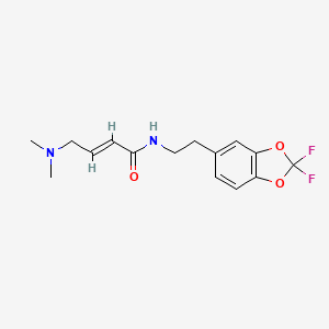 molecular formula C15H18F2N2O3 B2812319 (E)-N-[2-(2,2-Difluoro-1,3-benzodioxol-5-yl)ethyl]-4-(dimethylamino)but-2-enamide CAS No. 2411322-91-1