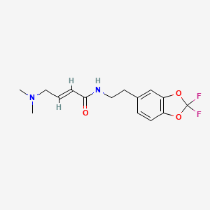 (E)-N-[2-(2,2-Difluoro-1,3-benzodioxol-5-yl)ethyl]-4-(dimethylamino)but-2-enamide