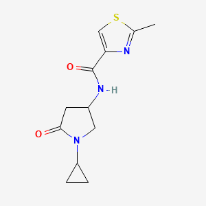 molecular formula C12H15N3O2S B2812322 N-(1-cyclopropyl-5-oxopyrrolidin-3-yl)-2-methyl-1,3-thiazole-4-carboxamide CAS No. 1396843-94-9