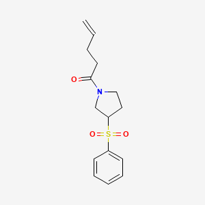 molecular formula C15H19NO3S B2812327 1-(3-(Phenylsulfonyl)pyrrolidin-1-yl)pent-4-en-1-one CAS No. 1448071-48-4