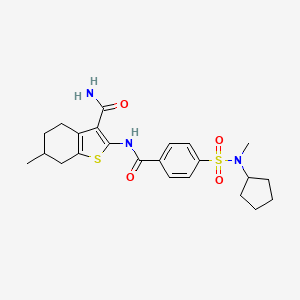 2-(4-(N-cyclopentyl-N-methylsulfamoyl)benzamido)-6-methyl-4,5,6,7-tetrahydrobenzo[b]thiophene-3-carboxamide