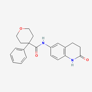 molecular formula C21H22N2O3 B2812332 N-(2-oxo-1,2,3,4-tetrahydroquinolin-6-yl)-4-phenyltetrahydro-2H-pyran-4-carboxamide CAS No. 1208460-18-7