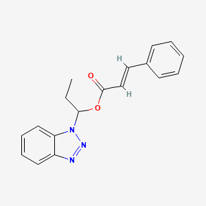 molecular formula C18H17N3O2 B2812337 1-(benzotriazol-1-yl)propyl (E)-3-phenylprop-2-enoate CAS No. 304690-71-9