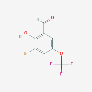 molecular formula C8H4BrF3O3 B2812338 3-Bromo-2-hydroxy-5-(trifluoromethoxy)benzaldehyde CAS No. 2149601-02-3