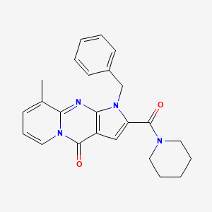 molecular formula C24H24N4O2 B2812340 1-benzyl-9-methyl-2-(piperidine-1-carbonyl)pyrido[1,2-a]pyrrolo[2,3-d]pyrimidin-4(1H)-one CAS No. 900294-33-9