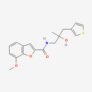 N-[2-hydroxy-2-methyl-3-(thiophen-3-yl)propyl]-7-methoxy-1-benzofuran-2-carboxamide