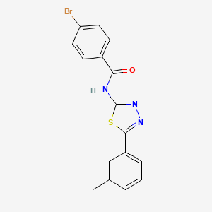 molecular formula C16H12BrN3OS B2812345 4-溴-N-[5-(3-甲基苯基)-1,3,4-噻二唑-2-基]苯甲酰胺 CAS No. 392241-26-8