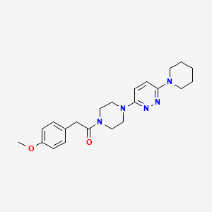 molecular formula C22H29N5O2 B2812354 2-(4-甲氧基苯基)-1-[4-(6-哌啶-1-基吡啶并[3-yl]哌啶-3-基)哌啶-1-基]乙酮 CAS No. 898459-63-7