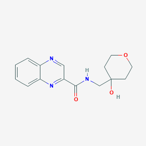 molecular formula C15H17N3O3 B2812356 N-((4-hydroxytetrahydro-2H-pyran-4-yl)methyl)quinoxaline-2-carboxamide CAS No. 1351591-58-6