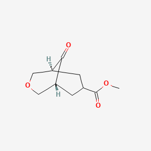 molecular formula C10H14O4 B2812357 甲基(1S,5R)-9-氧代-3-氧代双环[3.3.1]壬烷-7-羧酸甲酯 CAS No. 625100-09-6