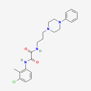 molecular formula C22H27ClN4O2 B2812363 N1-(3-氯-2-甲基苯基)-N2-(3-(4-苯基哌嗪-1-基)丙基)草酰胺 CAS No. 1049509-60-5